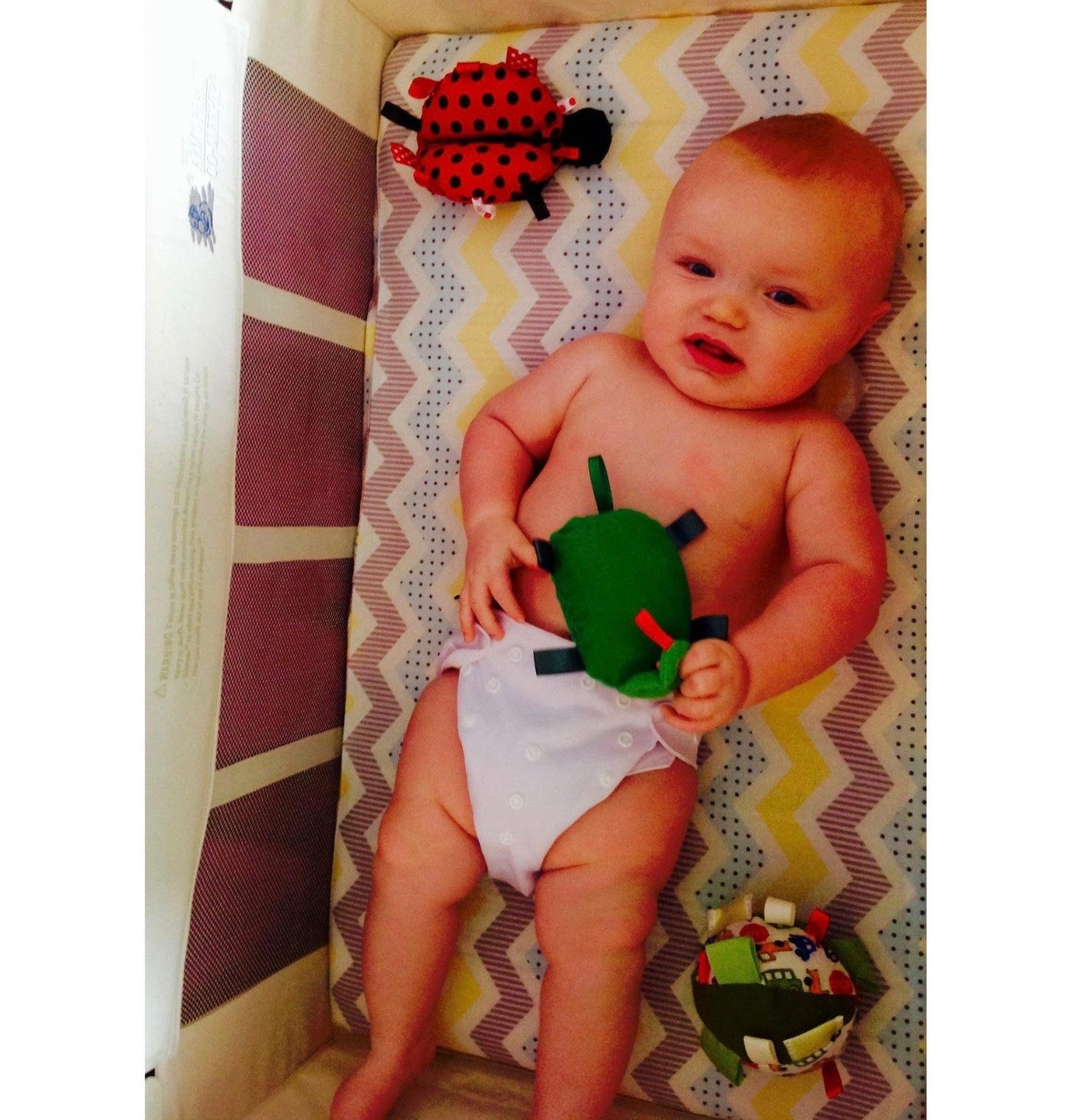 Turtle Rattle with Ribbon Tags: Gender Neutral Baby Toy
