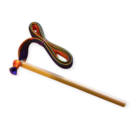 Rainbow Ribbon Wand, Bamboo Handle, Pretend Play