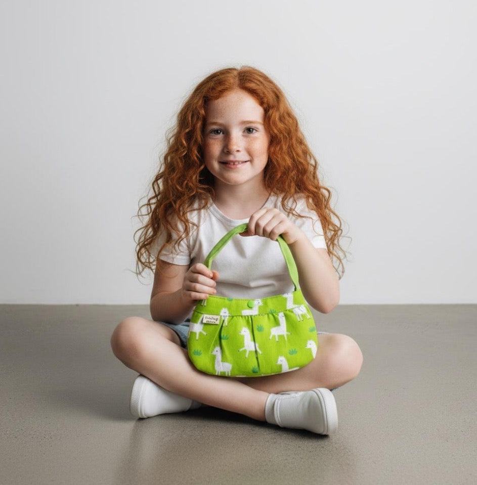 Purse for Little Kids, Llamas Lime Green, Toddler Gift