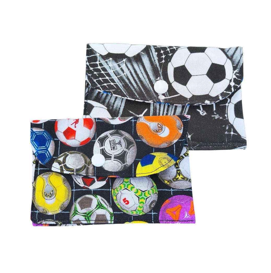 Wallet - Fabric Envelope Style Wallet for Kids, Gift Card Holder, Soccer Theme