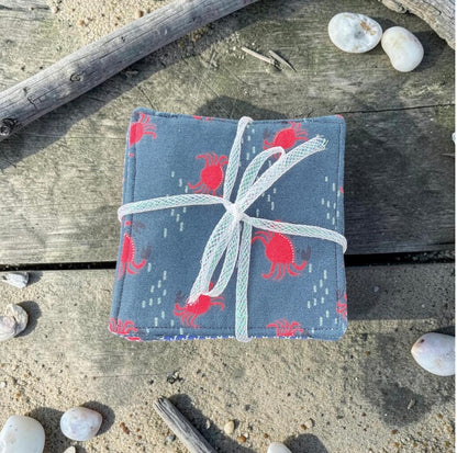 Coasters Set of 4, Little Red Crabs