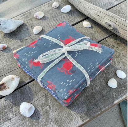 Coasters Set of 4, Little Red Crabs