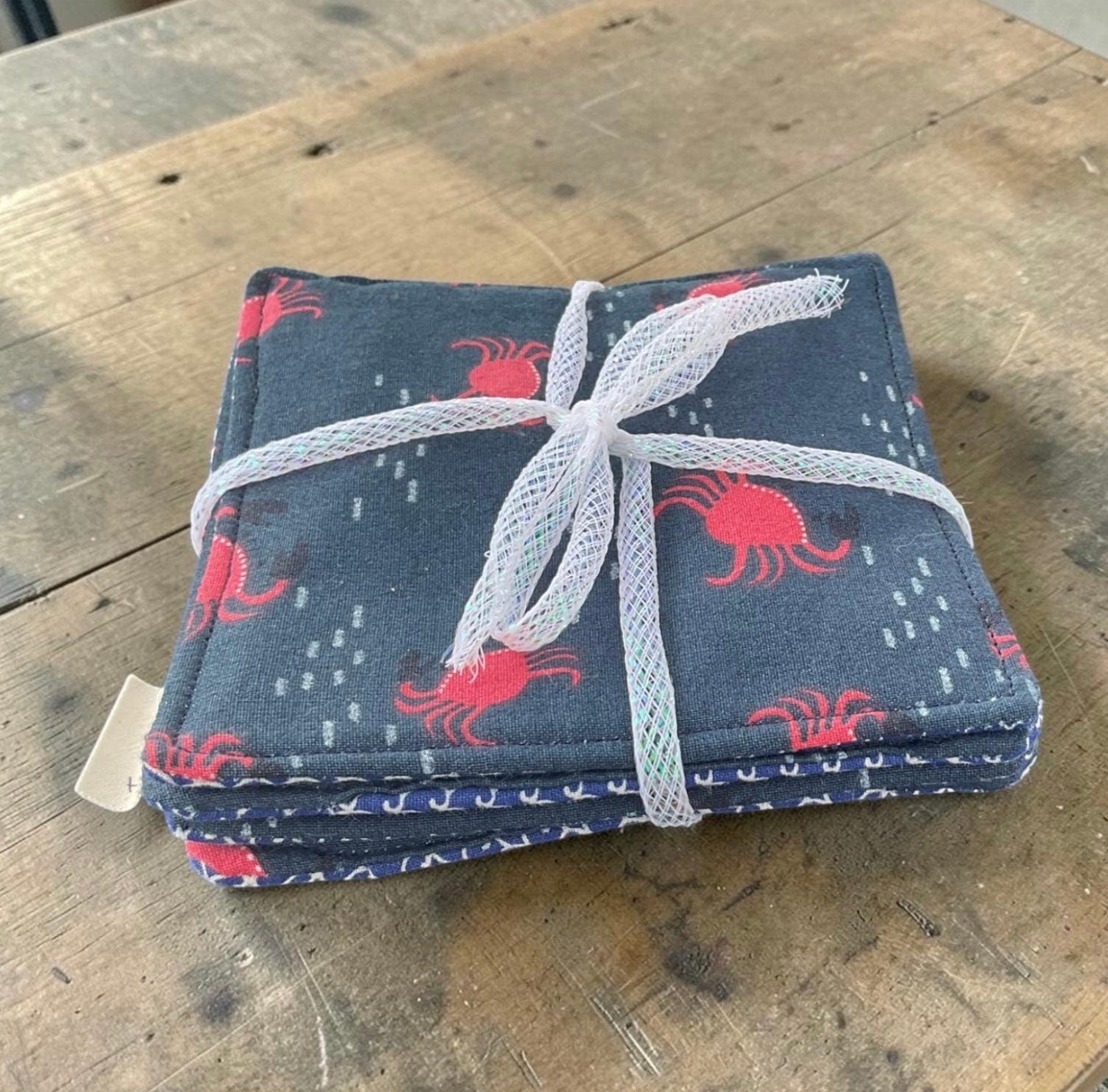 Coasters Set of 4, Little Red Crabs
