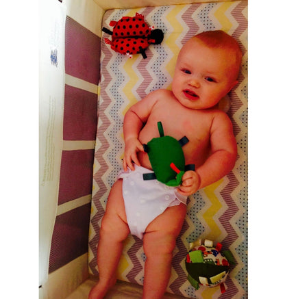 Turtle Rattle with Ribbon Tags: Gender Neutral Baby Toy
