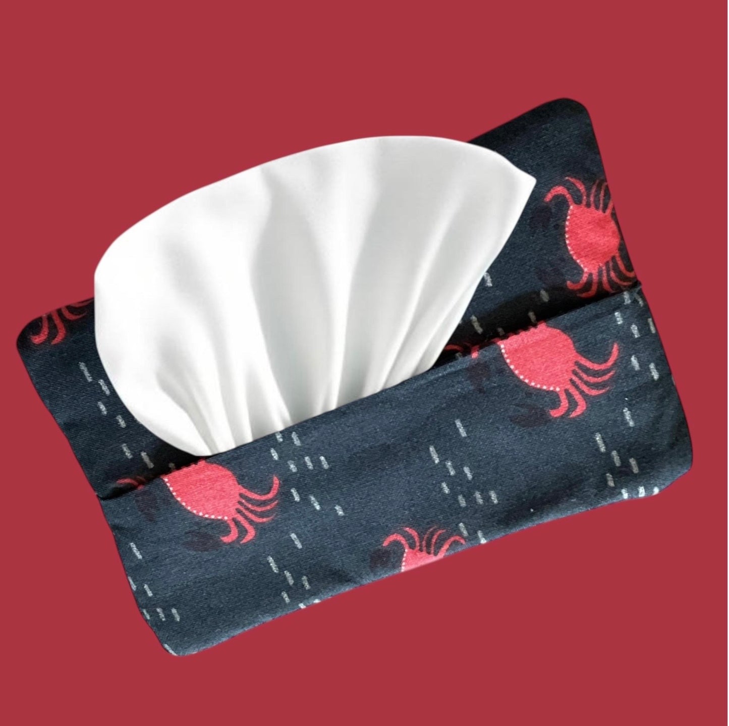 Travel Tissue Holder, Little Red Crabs