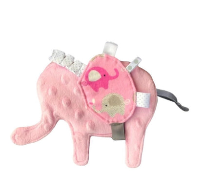 Elephant Lovey Blanket Toy: Minky Fabric, Crinkle Ear