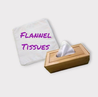 Reusable Tissues, White Flannel Handkerchief, Kids Nose Wipes, Set of 5