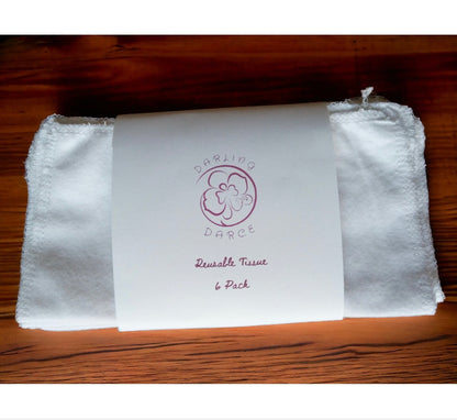Reusable Tissues, White Flannel Handkerchief, Kids Nose Wipes, Set of 5