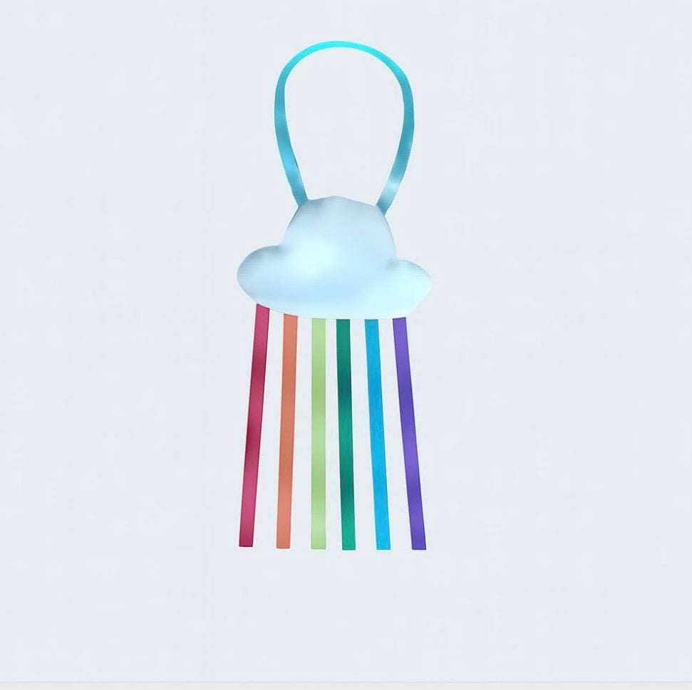 Rainbow Ribbon Barrette Holder, Hair Clip Organizer, Wall Decor