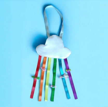 Rainbow Ribbon Barrette Holder, Hair Clip Organizer, Wall Decor