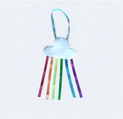 Rainbow Ribbon Barrette Holder, Hair Clip Organizer, Wall Decor