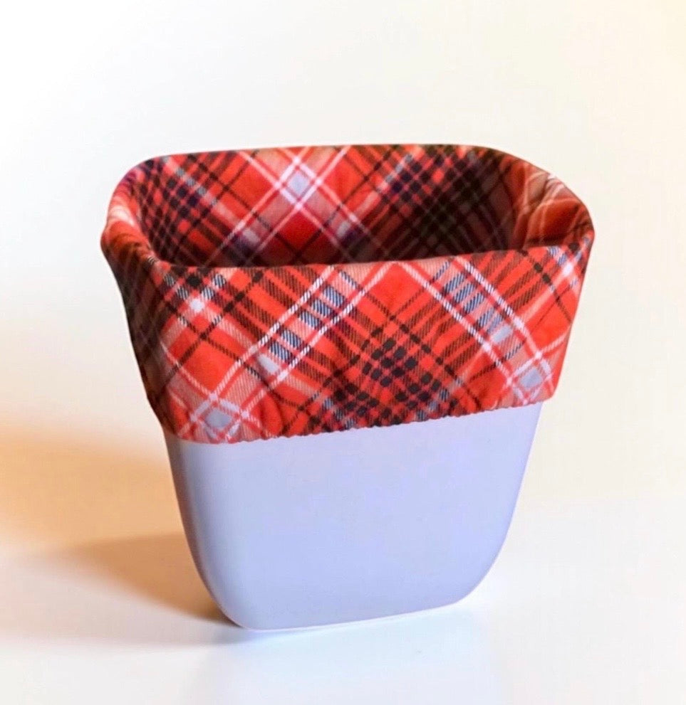 Reusable Trash Bags Washable Small Wastebasket Liner, Upcycled Flannel Bin Bag