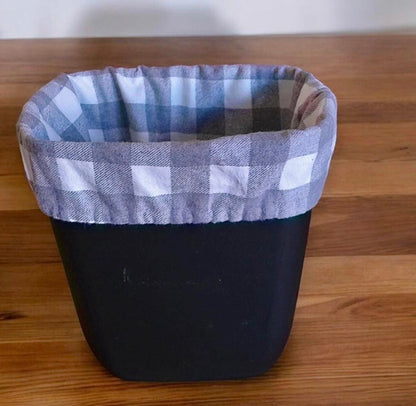 Reusable Trash Bags Washable Small Wastebasket Liner, Upcycled Flannel Bin Bag