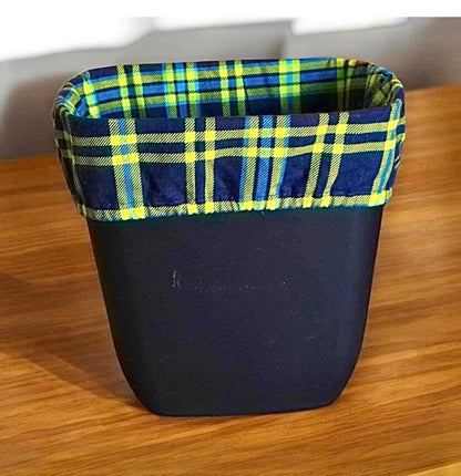 Reusable Trash Bags Washable Small Wastebasket Liner, Upcycled Flannel Bin Bag