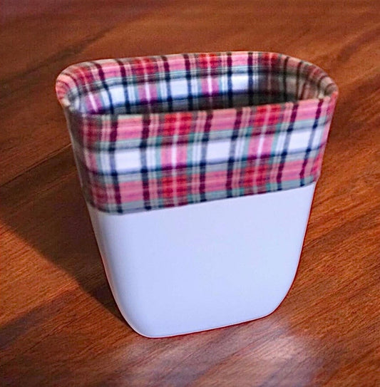 Reusable Trash Bags Washable Small Wastebasket Liner, Upcycled Flannel Bin Bag