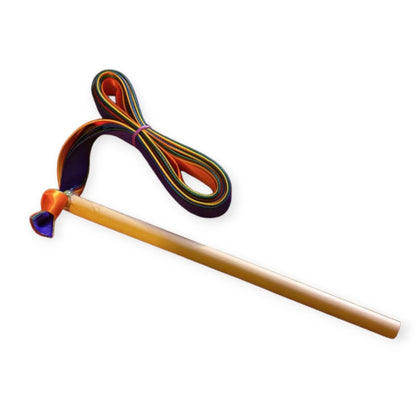 Rainbow Ribbon Wand, Bamboo Handle, Pretend Play