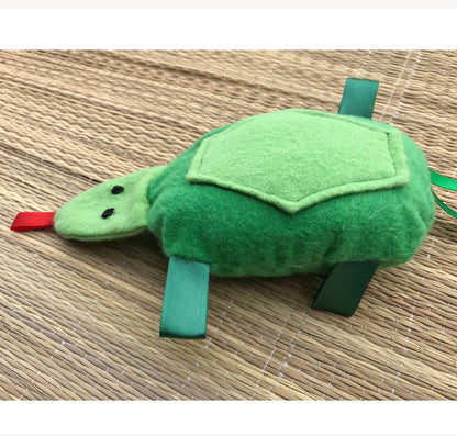 Turtle Rattle with Ribbon Tags: Gender Neutral Baby Toy