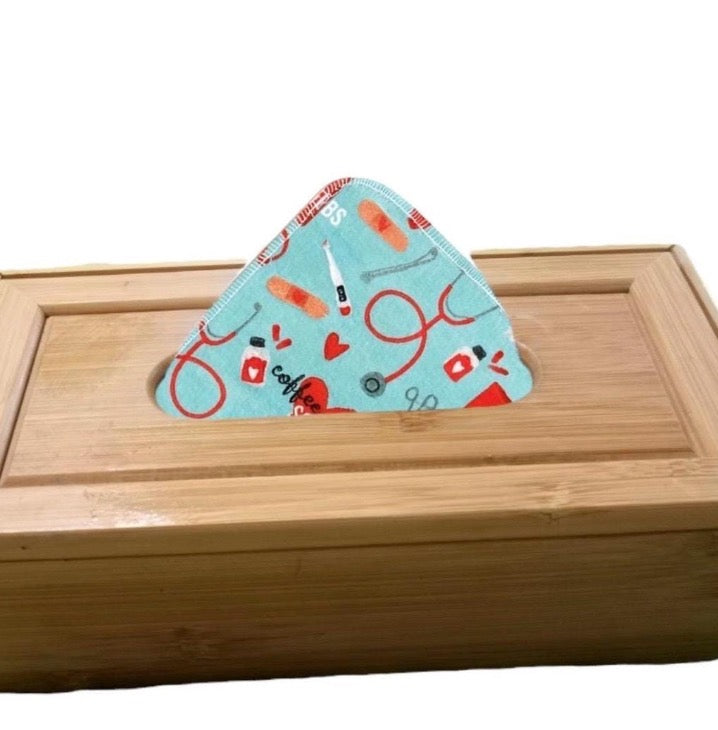Reusable Tissues Flannel Handkerchief, Kids Nose Wipes, Set of 5