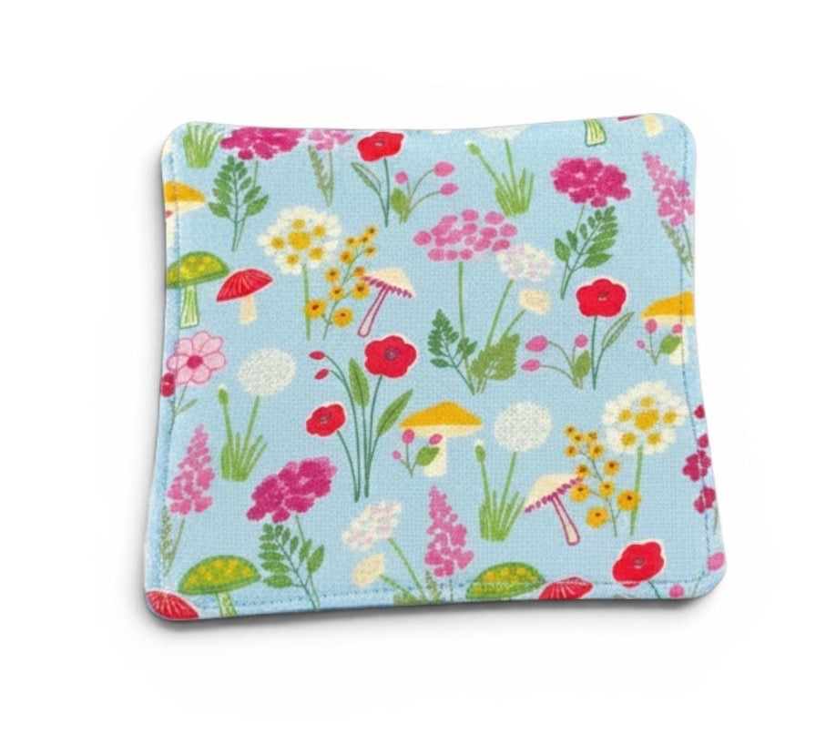 Coasters Set of 4, Floral Mushroom Theme