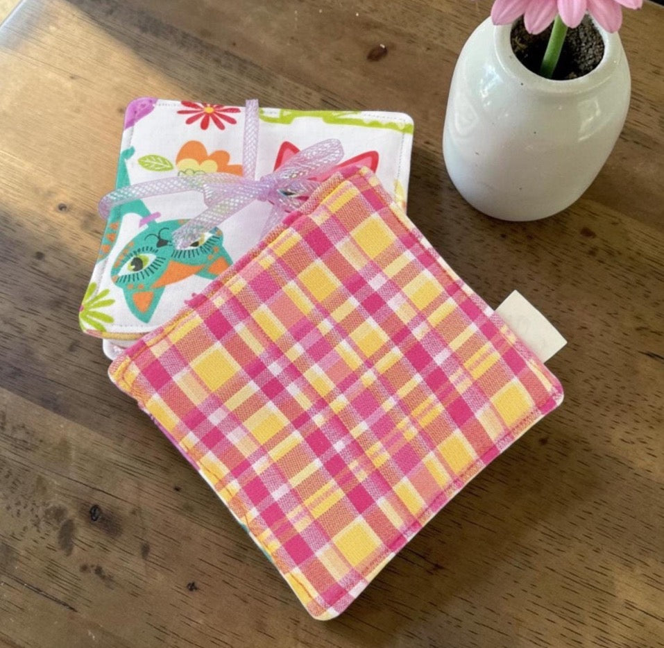 Coasters Set of 4, Colorful Cat Theme