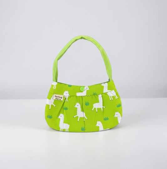 Purse for Little Kids, Llamas Lime Green, Toddler Gift