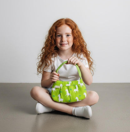 Purse for Little Kids, Llamas Lime Green, Toddler Gift