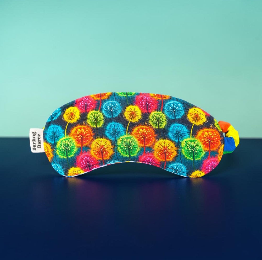 Sleep Mask Rainbow Dandelion Theme