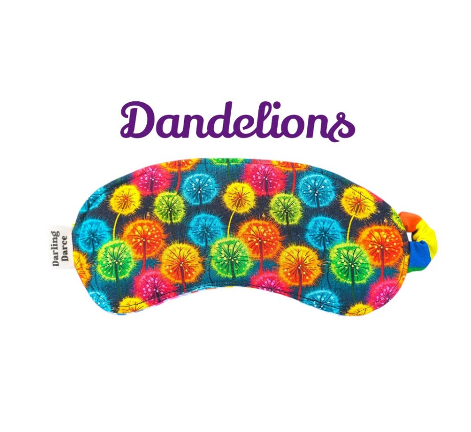 Sleep Mask Rainbow Dandelion Theme