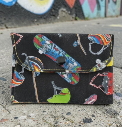 Wallet for Kids, Gift Card Holder, Skateboard Theme