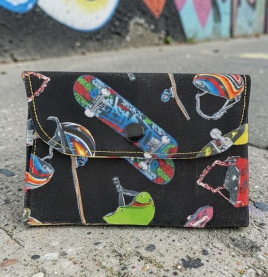 Wallet for Kids, Gift Card Holder, Skateboard Theme