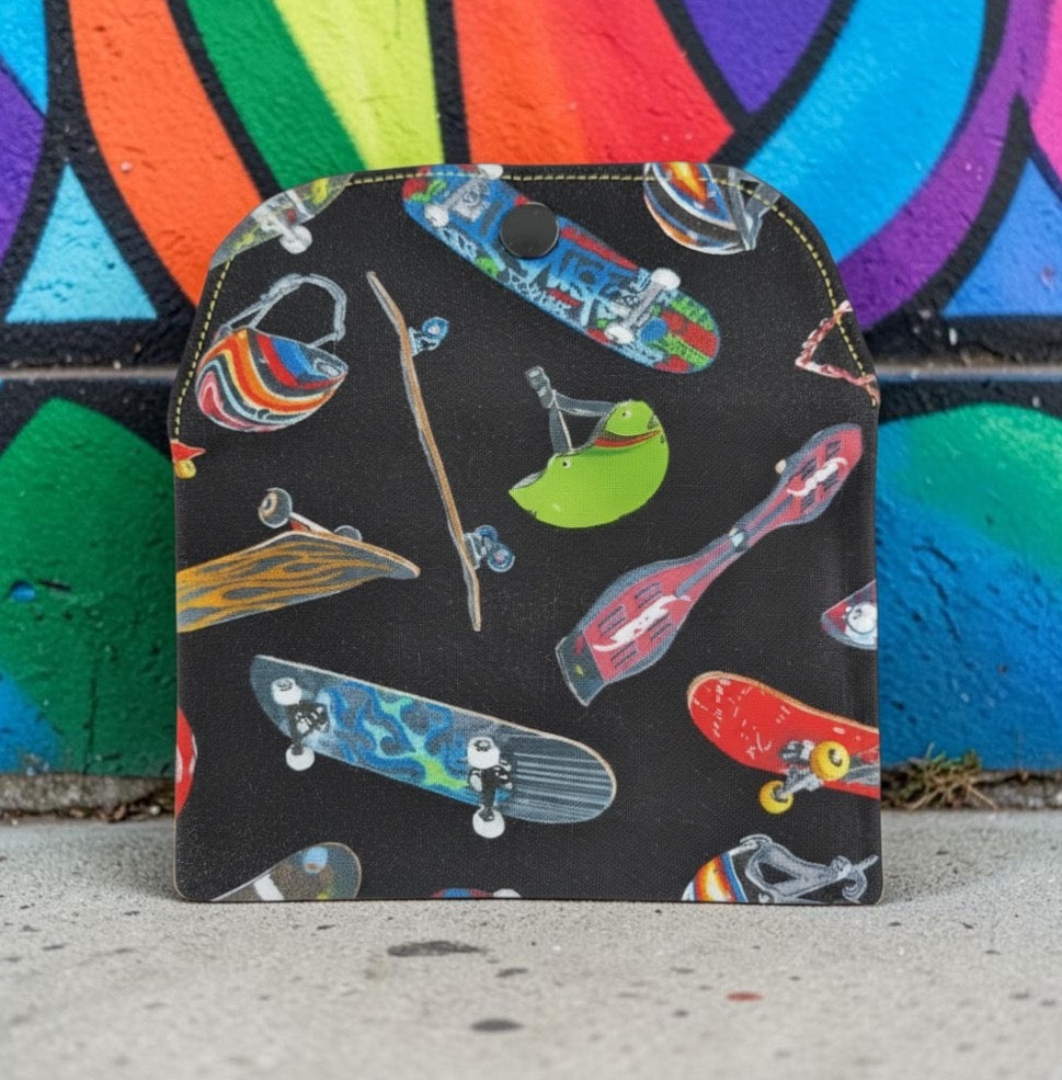 Wallet for Kids, Gift Card Holder, Skateboard Theme