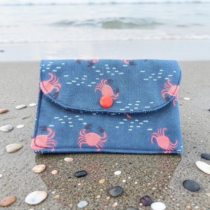 Wallet for Kids, Gift Card Holder, Red Crab Theme