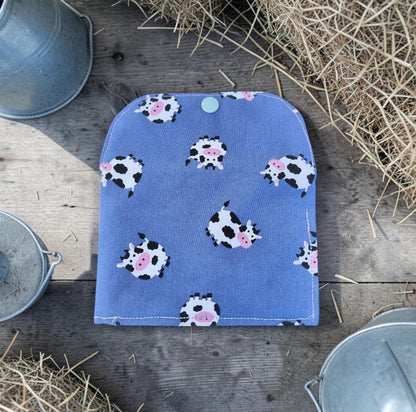 Wallet - Fabric Envelope Style Wallet for Kids, Gift Card Holder, Cow Theme