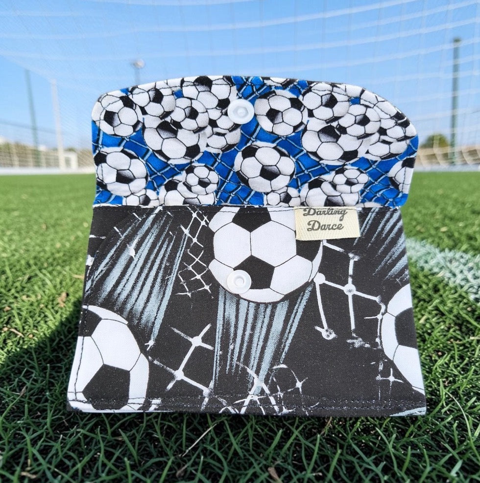 Wallet - Fabric Envelope Style Wallet for Kids, Gift Card Holder, Soccer Theme