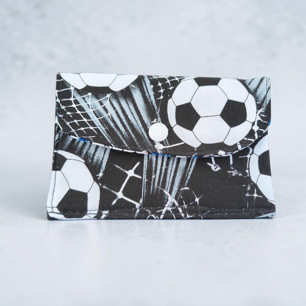 Wallet - Fabric Envelope Style Wallet for Kids, Gift Card Holder, Soccer Theme