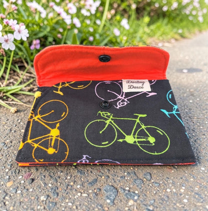Wallet - Fabric Envelope Style Wallet for Kids, Gift Card Holder, Bicycle Theme