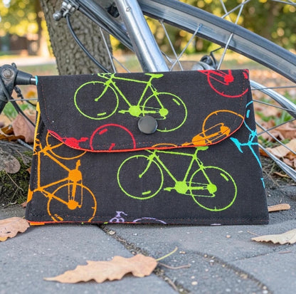 Wallet - Fabric Envelope Style Wallet for Kids, Gift Card Holder, Bicycle Theme