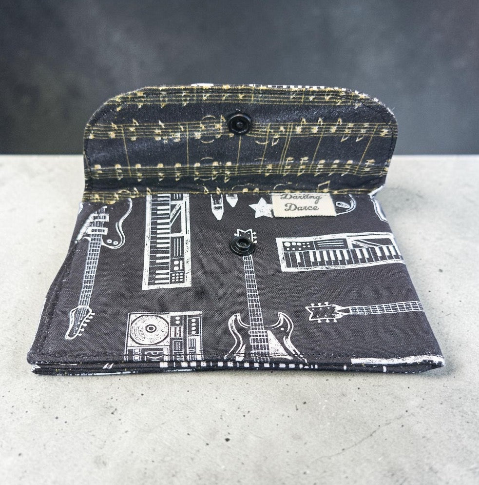 Wallet - Fabric Envelope Style Wallet for Kids, Gift Card Holder, Music Rock Band Theme