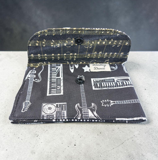 Wallet - Fabric Envelope Style Wallet for Kids, Gift Card Holder, Music Rock Band Theme