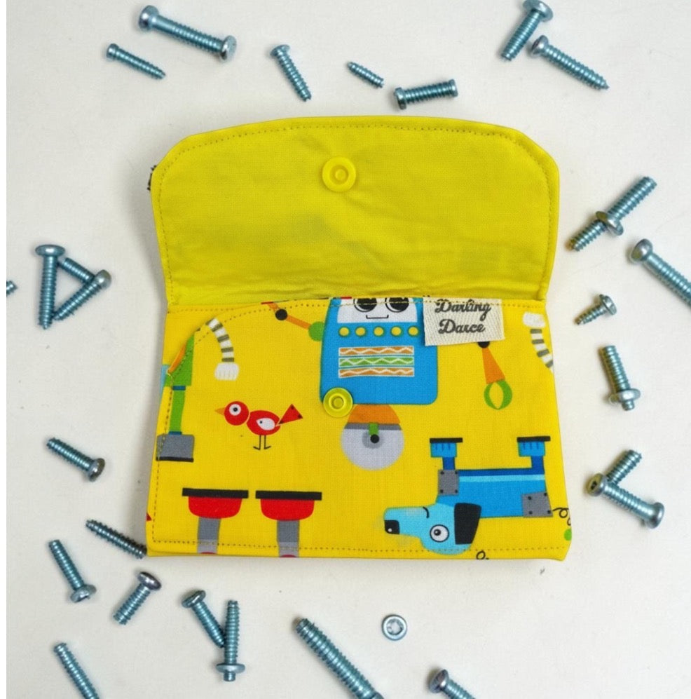 Wallet for Kids, Gift Card Holder, Robot Theme