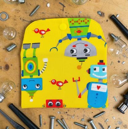 Wallet for Kids, Gift Card Holder, Robot Theme