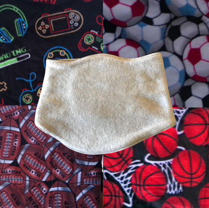 Scarf Kids Fleece Gaitor, Sports Print Neck Warmer, Winter Accessory
