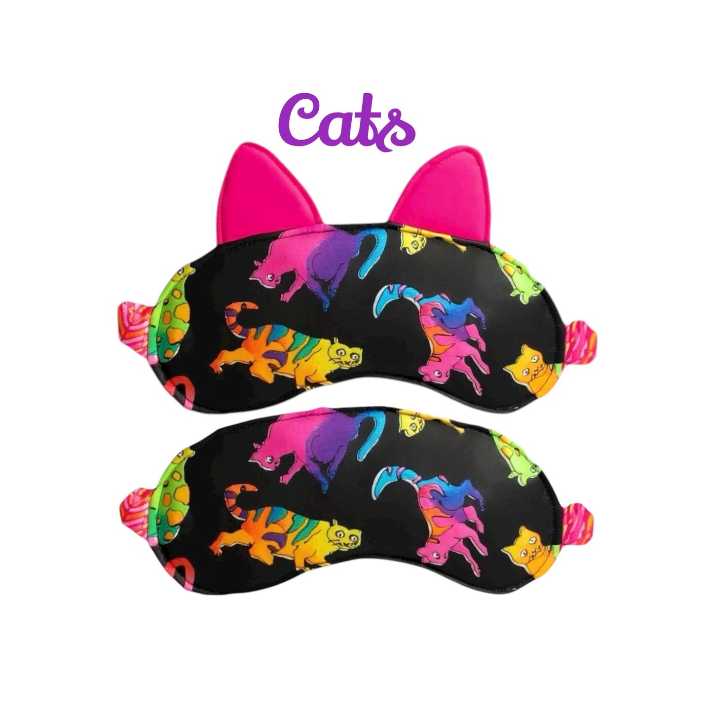 Sleep Mask Rainbow Cats