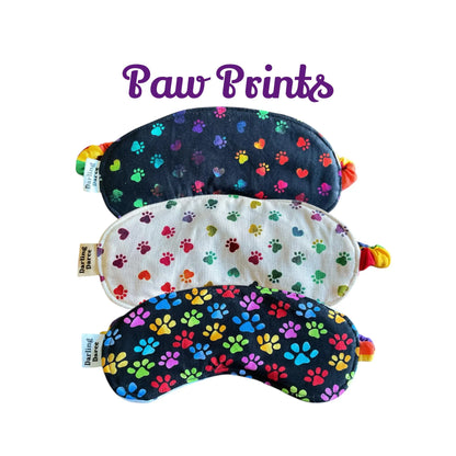 Sleep Mask for Kids, Rainbow Paw Prints Theme