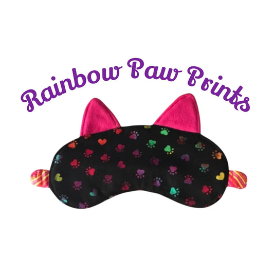 Sleep Mask for Kids, Rainbow Paw Prints Theme