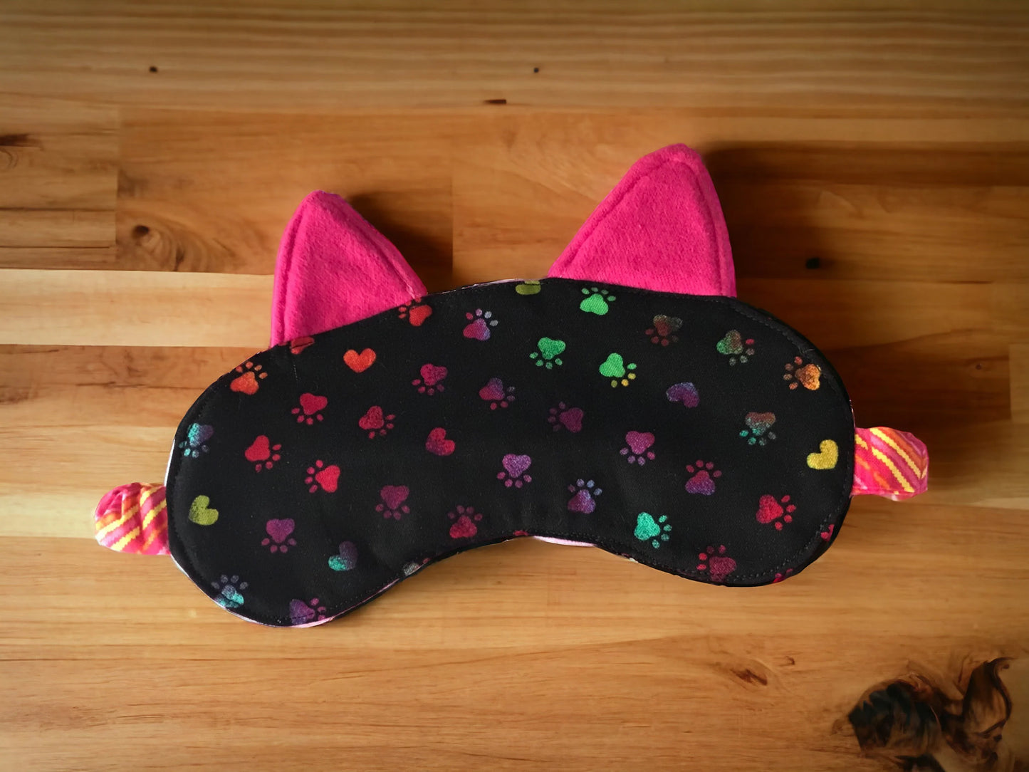 Sleep Mask for Kids, Rainbow Paw Prints Theme