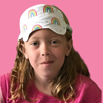 Sleep Mask for Kids, Rainbow Paw Prints Theme