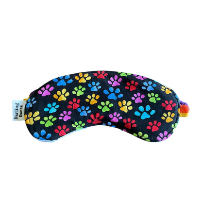 Sleep Mask for Kids, Rainbow Paw Prints Theme