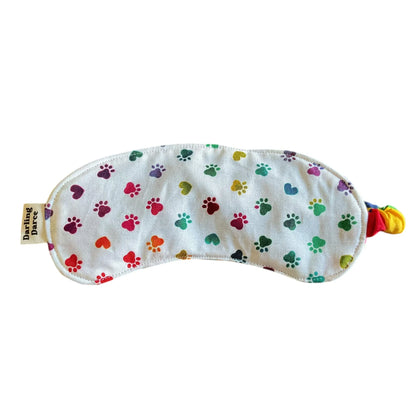 Sleep Mask for Kids, Rainbow Paw Prints Theme