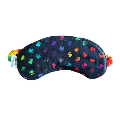Sleep Mask for Kids, Rainbow Paw Prints Theme